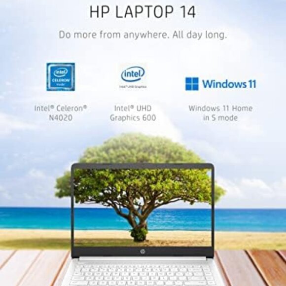 HP 14 Laptop, Intel Celeron N4020 Processor, 4GB RAM, 64GB Storage - Picture 4 of 7